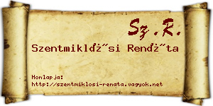 Szentmiklósi Renáta névjegykártya